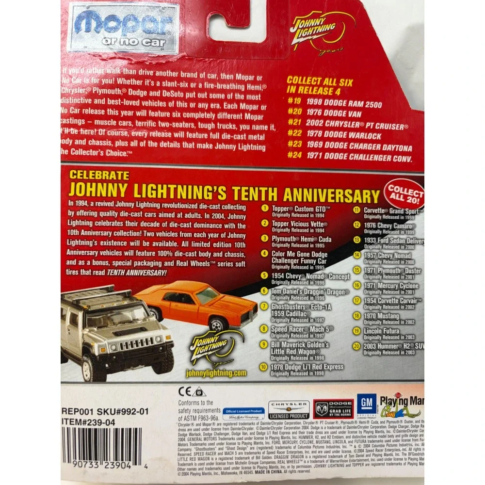 Johnny Lightning 1969 Dodge Charger Daytona Mopar Or No Car Orange 1/64 239-04